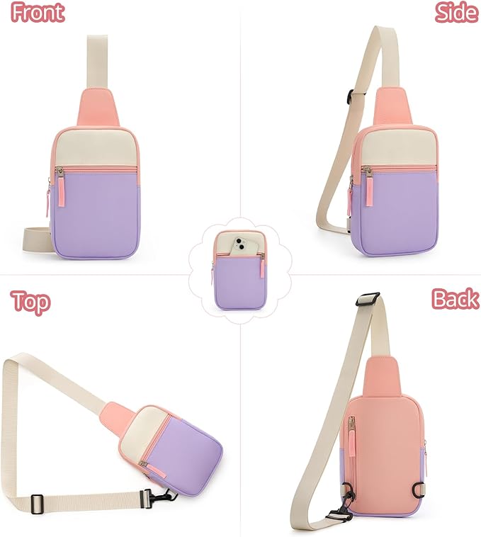 Birthday Gifts for 8 9 10 11 12 Year Old Teens Girls Kids, Fanny Pack Crossbody Bag Sling Belt Bags Purse, Dorm Travel Essentials for Girls Fashion, Preppy Tween Teen Girl Gift Trendy Stuff