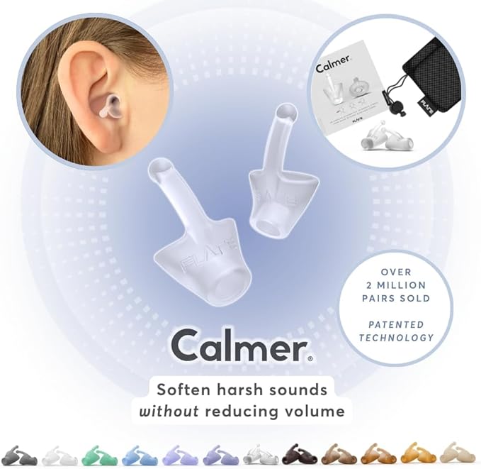 Flare Audio Calmer | Noise Reducing Ear Plugs Alternative | Silicone Reusable Ear Plugs for Noise Sensitivity, Focus and Travel | Ear Plugs for Noise Reduction (mini, Soft Translucent)