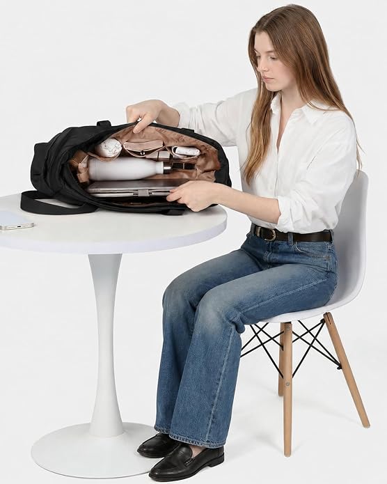NISHEL Travel Puffy Tote Bag For Women, Ultra-Lightweight Large Tote Purse For Office Day And a Short Weekend Getaway
