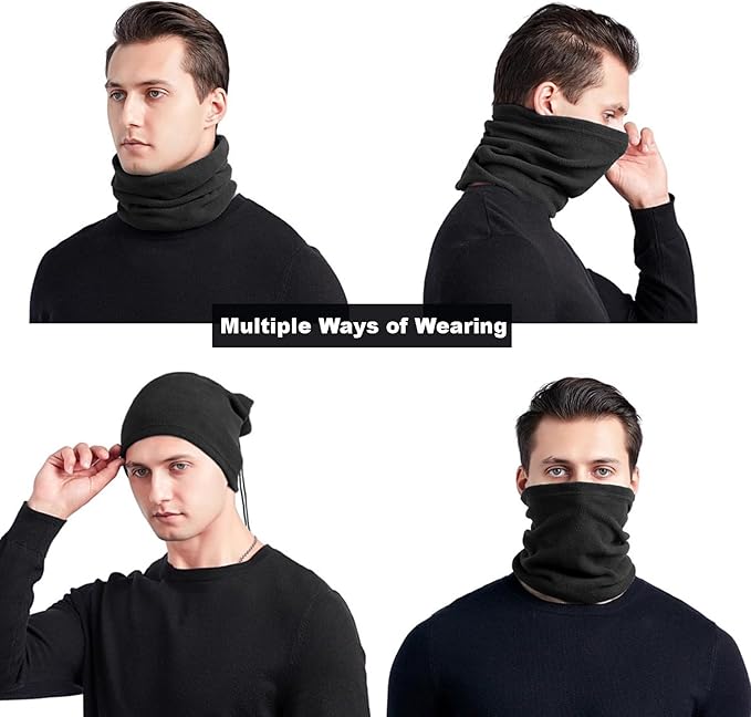 12 Pieces Fleece Neck Warmer For Men Women Winter Neck Gaiter Windproof Face Covering