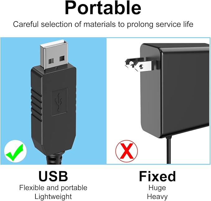 Charger Cord Replacement for Waterpik Water Flosser WP360 WP462 WP450 WF13 WP100 Water Flosser, USB Charging Cable (Black)