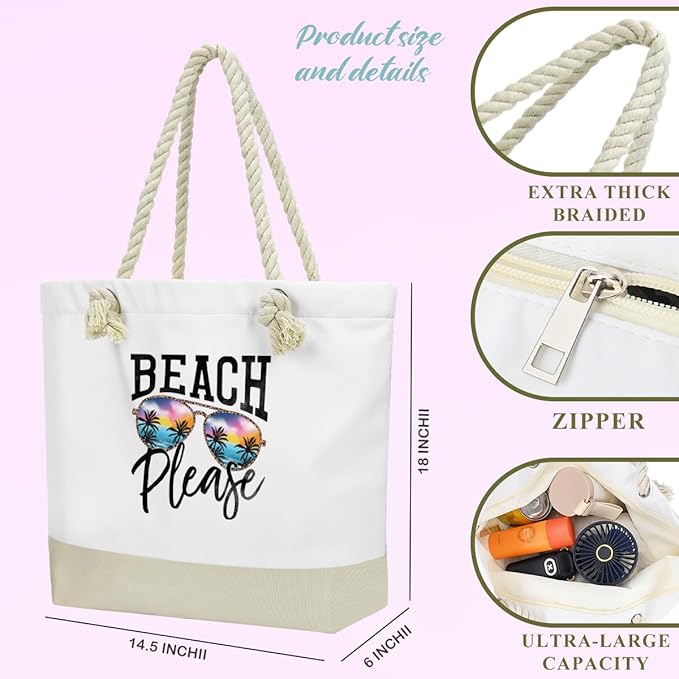 BELLOWDEER Beach Bags for Women, Wet Bag Cosmetic Bag for Beach Toiletries, Summer Travel Essentials, Gifts for Women