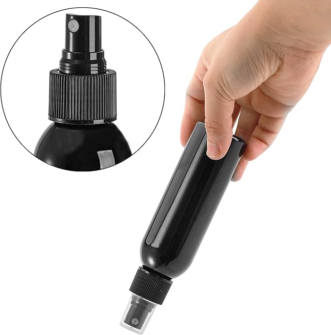 TOPZEA 30 Pack Black Empty Spray Bottles, 4oz Plastic Fine Mist Spraying Bottles Small Refillable Sprayer Liquid Containers Portable Misters with Cap Travel Bottle for Perfume, Cleaning, Essential Oil