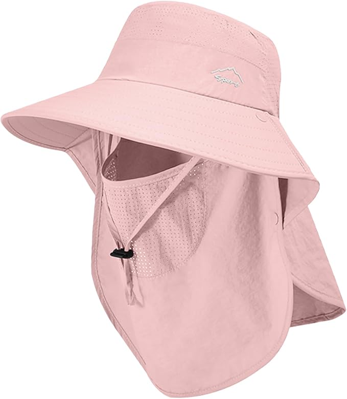 Sun Hat for Men Women with Neck Flap,UPF 50+ UV Protective Hiking Fishing Hats,Wide Brim Sun Hat for Women&Men