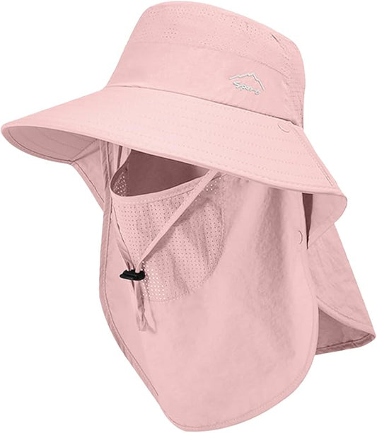 Sun Hat for Men Women with Neck Flap,UPF 50+ UV Protective Hiking Fishing Hats,Wide Brim Sun Hat for Women&Men