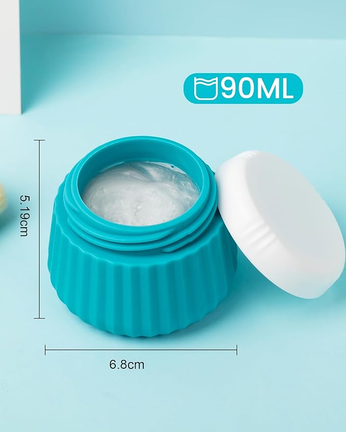 Mrsdry Travel Containers for Toiletries 4 Pack, TSA Approved Travel Size Toiletries, Travel Size Containers, With Clear Bag Leak Proof Silicone Jars, Travel Essentials Creams Jars Carrying Small Items