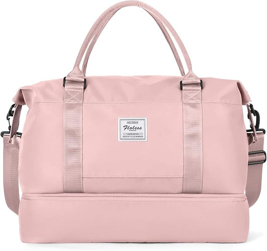 Travel Duffel Bag with Shoes Compartment, Overnight Weekender Bags for Women,Carry on Personal Item Bag，Extra Large