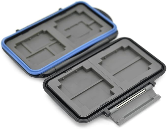 JJC MC-5 Waterproof Holder Storage Memory Card Case for 4PCS CompactFlash(CF) 2PCS Micro SD2 PCS SecureDigital(SD) 2PCS MemoryStick Pro Duo 2PCS XDPictureCard(XD)
