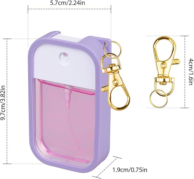 VANEST Silicone Case Compatible with Touchland Hand Sanitizer Spray, Protective Case with Keychain for Spray 1 fl oz