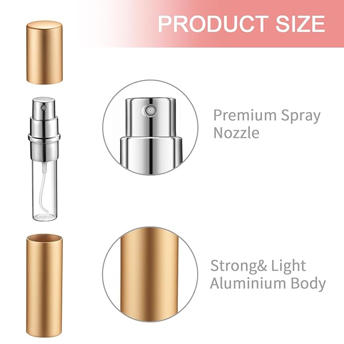 Boao 14 Pcs 10 ml Perfume Travel Refillable Atomizer Multicolor Mini Fragrance Sample Cologne Dispenser Glass Lined Portable with Refill Pump Perfume Spray Bottle for Women Men Outgoing Traveling