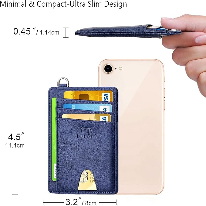 FurArt Slim Minimalist Wallet, Front Pocket Wallets, RFID Blocking, Credit Card Holder for Men