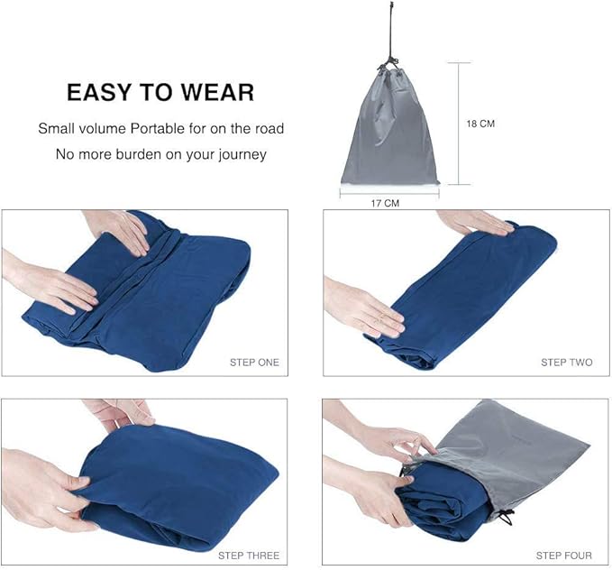 Travel Foot Rest Pillow, Portable Inflatable with Double Hand Pump Adjustable Three Layers Height Pillow for Foot Rest on Airplanes,Cars,Buses,Trains,Office Kids to Sleep on Long Flights (Blue 2)