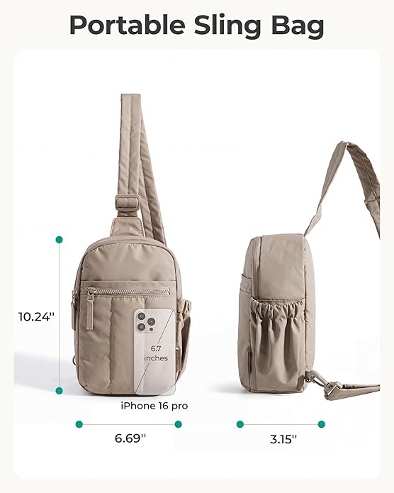 BAGSMART Small Crossbody Bags for Women, Puffer Sling Bag Fanny Packs, Purses Hobo Handbag for Daily Travel Hiking