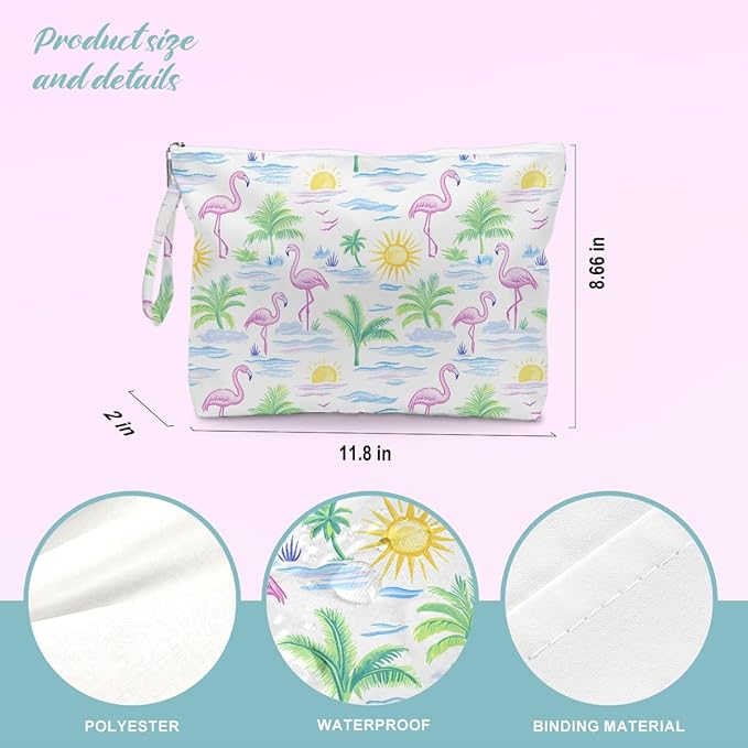 BELLOWDEER Beach Bags for Women, Wet Bag Cosmetic Bag for Beach Toiletries, Summer Travel Essentials, Gifts for Women