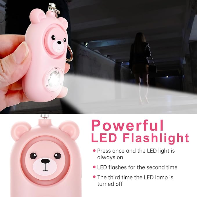 Personal Alarm for Women – 130dB Loud Rechargeable with Led Strobe Light, Self Defense Safety Alarm Keychain for Kids Elderly, Safe Sound Emergency Siren in Danger