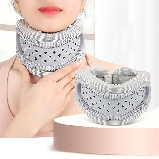 Neck Brace for Neck Support and Pain Relief, Silicone Foam Cervical Collar Wrap Keep Vertebrae Stable for Relief of Cervical Spine Pressure (Gray)