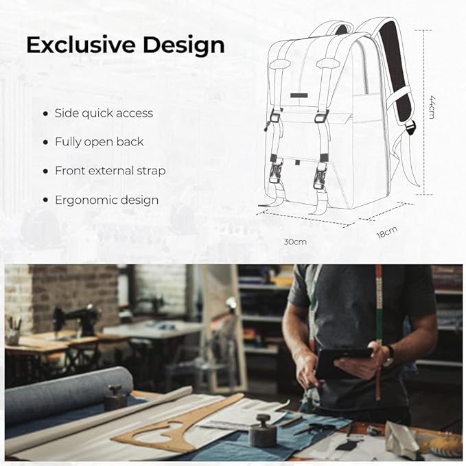 K&F CONCEPT Camera Backpack, Camera Bags for Photographers Large Capacity Camera Case with Raincover,15-15.6 Inch Laptop Compartment Compatible for Canon/Nikon/Sony/DJI Mavic Drone(Backpack 20L)
