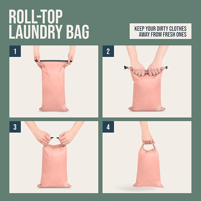Large Compression Packing Cubes for Travel-Packing Cube Luggage Organizers 7 Piece Set for Checked Luggage-Ultralight, Expandable/Compression Bags by TRIPPED Travel Gear (Dusty Rose)