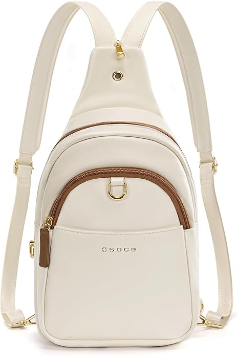 OSOCE Crossbody Bags for Women Sling Bag Anti Theft PU Leather Travel Chest Purse Small Adjustable Strap Fits Large Phone