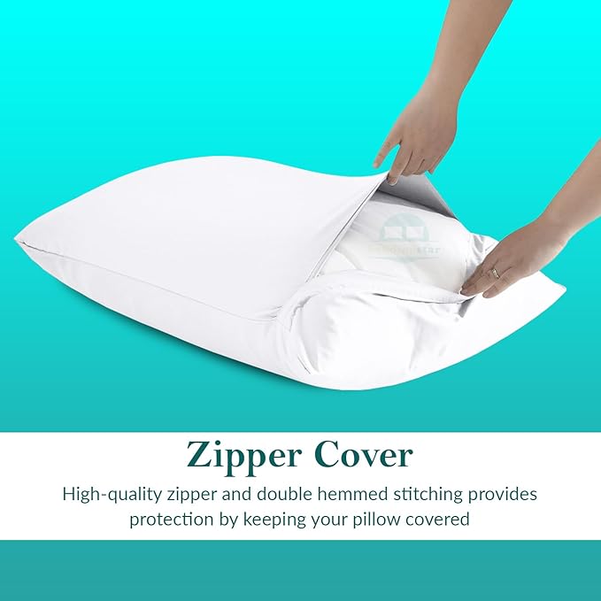 Youth Pillowcase 16" x 22" Size Set of 2 Kids Travel Pillow Case Cover with Zipper Closure 600 Thread Count 100% Egyptian Cotton Soft & Skin Friendly Youth Toddler Pillowcase 16x22, White Solid