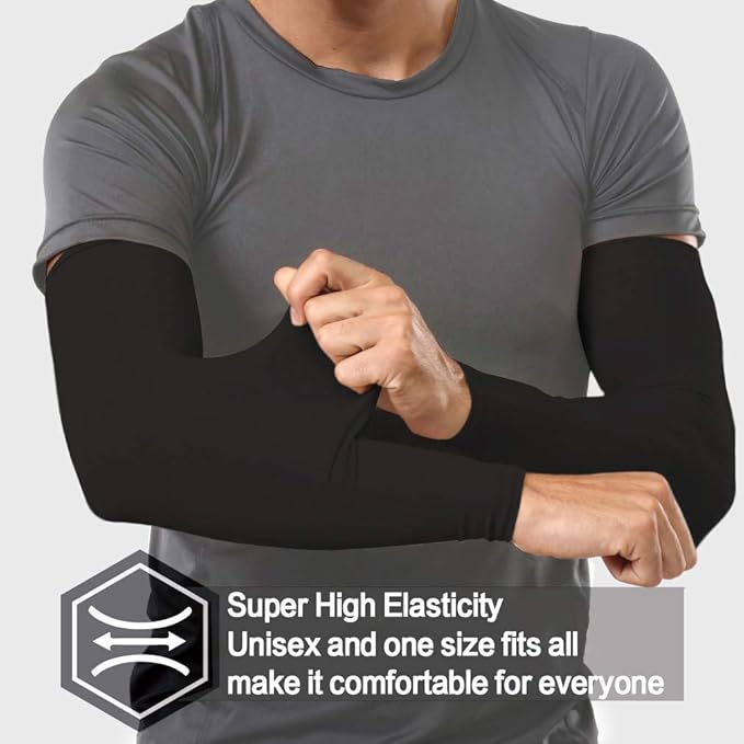 4-Pairs Arm Sleeves for Men and Women - Tattoo Cover Up - Cooling Sports Sleeve for Basketball Golf Football