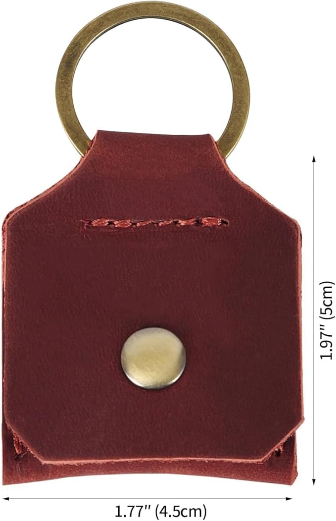 Jack&Chris Genuine Leather SD Card Holder Keychain, Anti-Shock Anti-Dust SD Card Case, Portable Camera Accessories for SD CF CFexpress Micro SD Nano SIM and Micro SIM Cards, Red 2 Packs