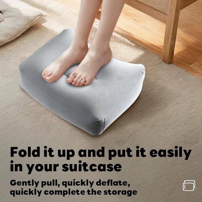 Inflatable Foot pad, Travel Inflatable Foot pad, Suitable for Aircraft, Trains, Automobiles, Inflatable Leg Pillow, Fracture Inflatable Foot pad, Used for Blood Circulation, Relieve Ankle Pain