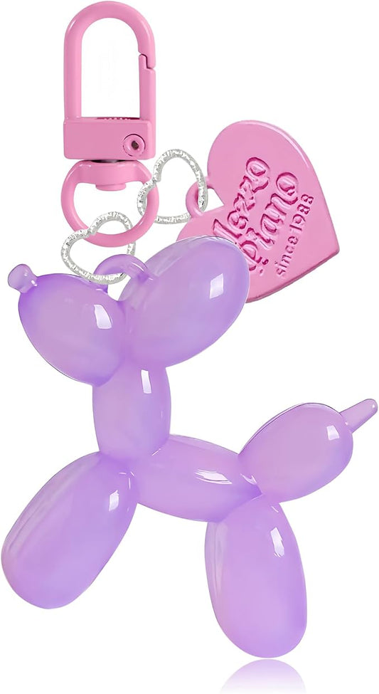LAEKOU Jelly Balloon Dog Design Keychain for Women, Cute Girls Key Chain, Bag Charms Accessories for Car Purse Backpack