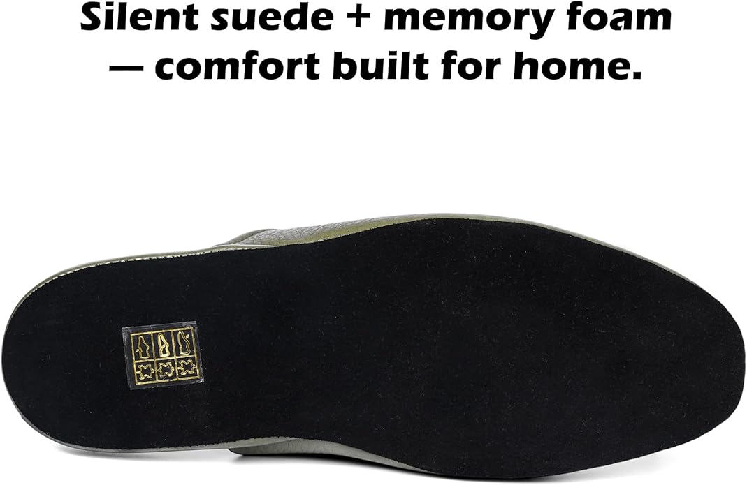 PAMIR Women's Hand-Turned Scuffs, Genuine Leather Indoor House Slippers with Memory Foam