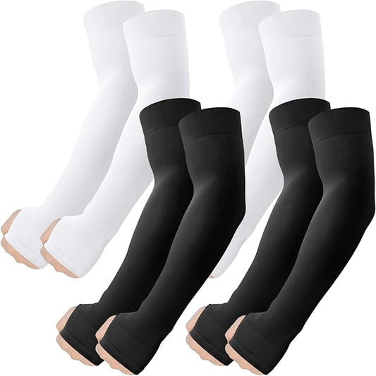 ROXUN Arm Sleeves with Thumb Hole, Cooling UV Sun Protection Compression Tattoo Cover Up for Men/Women