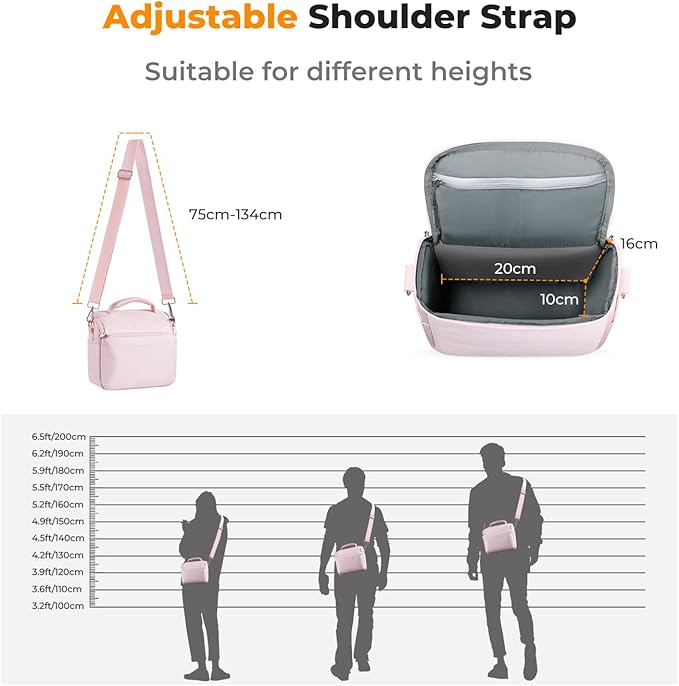 K&F CONCEPT Camera Sling Bag Small Crossbody Camera Case DSLR/SLR/Cute Compact Shoulder Photography Bags for Photographers