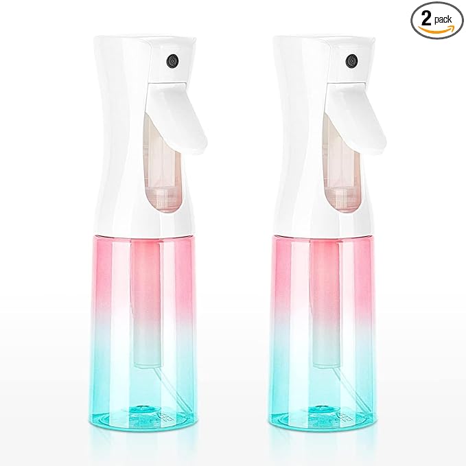 Spray Bottle for Hair (6.8OZ /200ML) Continuous Ultra Fine Mist Sprayer for Hair, Salons, Barber, Plants, Skin Care, Cleaning 2 Pack GRADIENT PINK BLUE