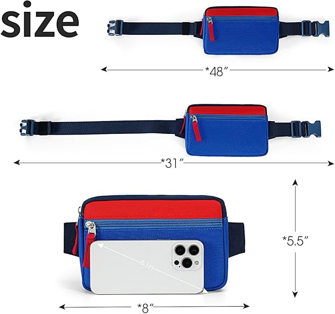 Fanny Pack Birthday Graduation Gifts for 7 8 9 10 11 12 13 Year Old Teen Girls Her Kids, Preppy Cute Trendy Stuff Colorblock Crossbody Bag Adjustable Belt Bags for Travel Essentials