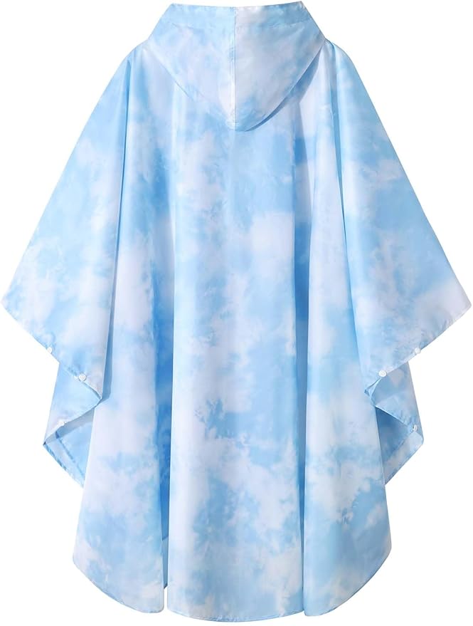 SaphiRose Unisex Rain Poncho Waterproof Raincoat Hooded for Adults Women with Pockets