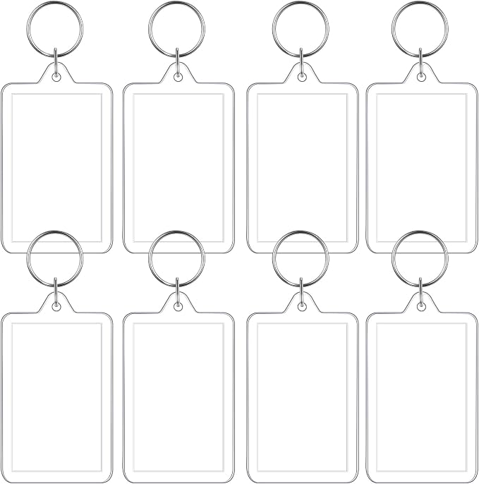 Yaomiao Acrylic Photo Frame Keychain Holder Photo Picture Insert Blank Keyring for DIY Craft