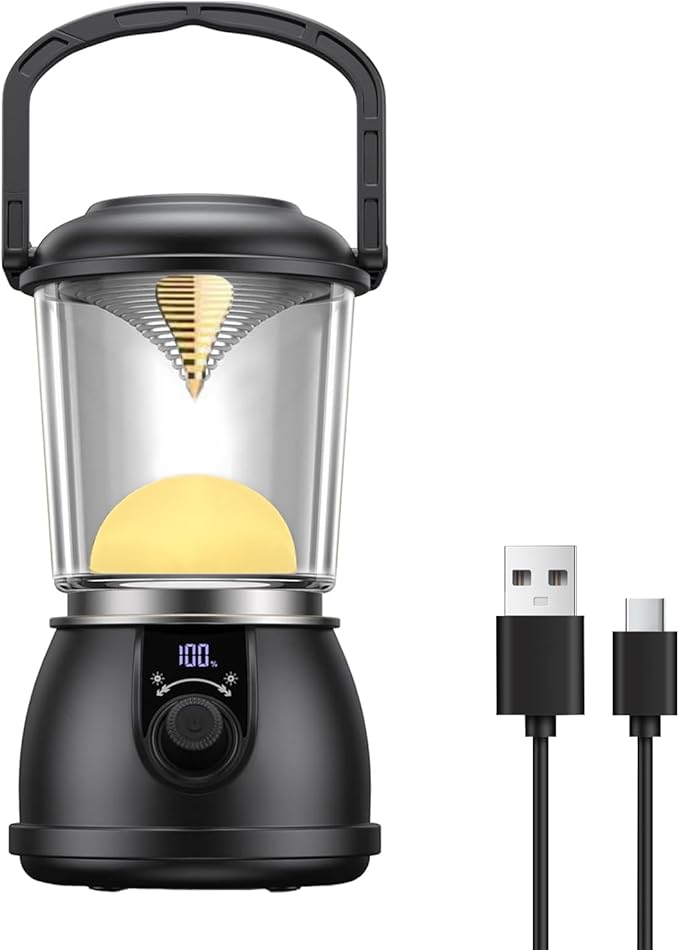 Camping Lantern Rechargeable, 300 Lumen Camping Lantern, Lanterns for Power Outages Lantern Camping Lights & Lanterns USB C 5V/2A IPX5 Waterproof for Outdoor Fishing Emergency