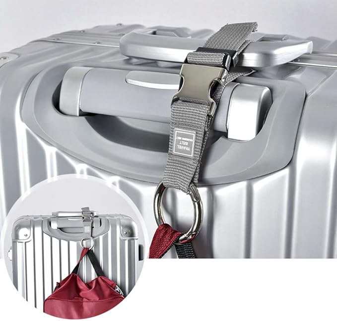 Add-A-Bag Luggage Strap Jacket Gripper, Luggage Straps Baggage Suitcase Belts Travel Accessories - Make Your Hands Free, Easy to Carry Your Extra Bags, Grey