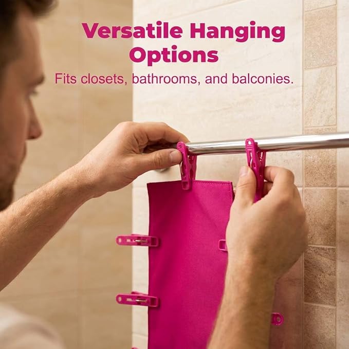 Foldable Travel Laundry Hanging Clip, 2026 New Lightweight Travel Hangers for Cruise and Hotel, Portable Folding Clothes Hanger with 6 Clips for Swimsuits Underwear Socks 3 Pack