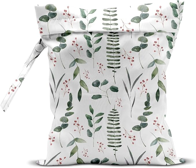 Wet Bag, Wet Dry Bag, Wet Bag for Swimsuit, Travel, Beach, Pool, Diapers, Dirty Yoga Gym Clothes, Makeup Bag, Waterproof Reusable Home Sweet Home Eucalyptus Leaf