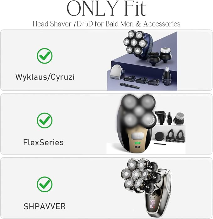Hard Travel Head Shaver Case for Wyklaus Upgrade Head Shaver 7D for Bald Men, Razor Case Compatible with FlexSeries/SHPAVVER Bald Shaver(Box Only)