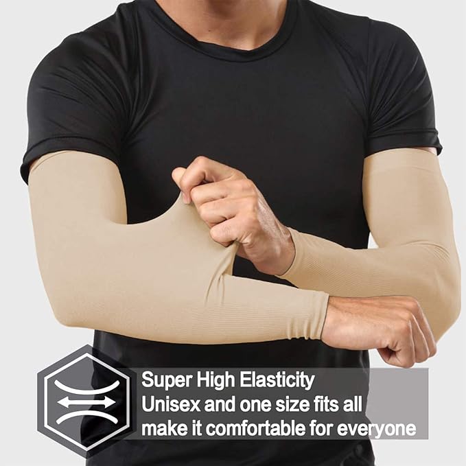 4-Pairs Arm Sleeves for Men and Women - Tattoo Cover Up - Cooling Sports Sleeve for Basketball Golf Football