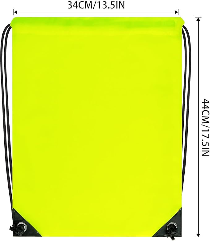 2PCS Drawstring Bags Bulk, String Backpack for Men Women, Cinch Bag Draw String Back Bag for Gym, Sports, Travel (2, Bright Yellow)