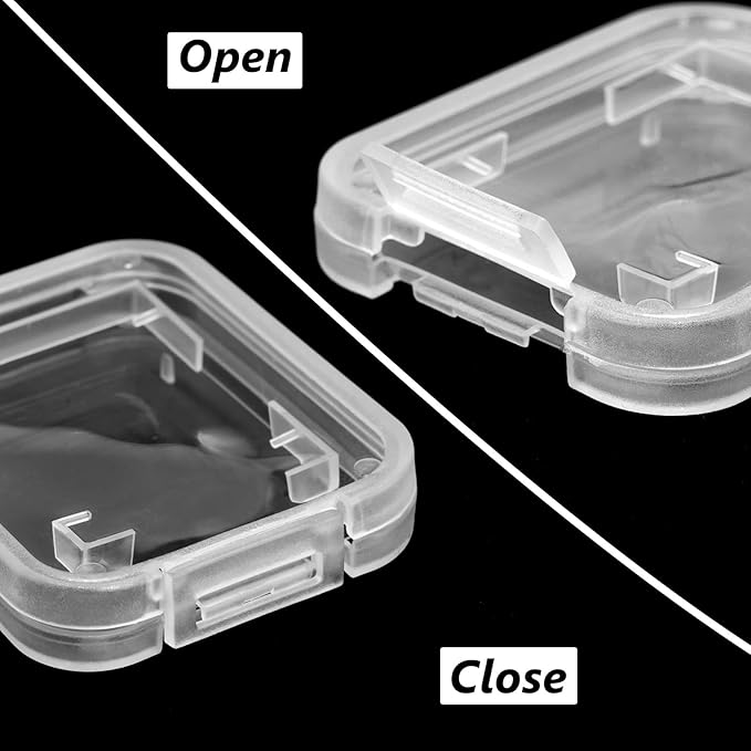 Transparent Standard SD SDHC Memory Card Case Holder Box Storage Boxes (Pack of 10)