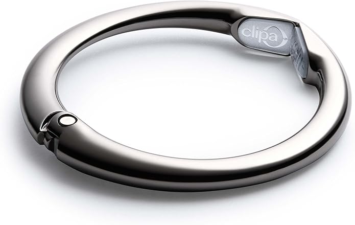 Clipa Bag Hanger - The Ring that Opens Into a Hook, Closes Automatically | Hangs Almost Anywhere in Just 1/2" of Space | Holds 33 lbs | 9 Styles | 3 yr Warranty