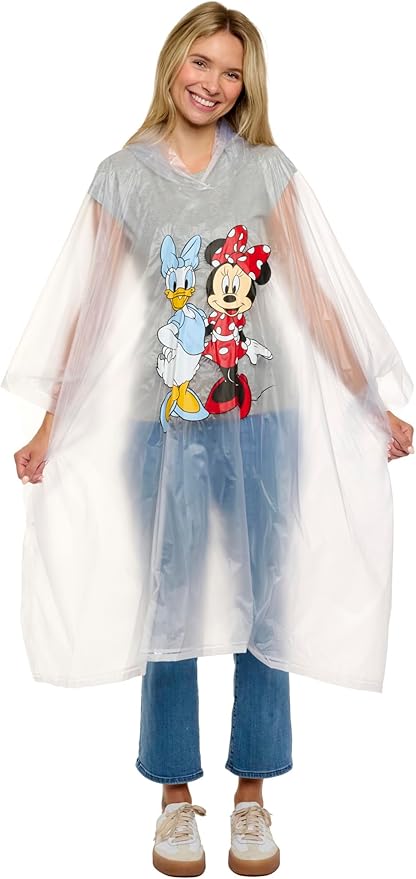 Disney Minnie Mouse Mickey Mouse Pluto Daisy Duck Rain Poncho Hoodie Unisex Adult