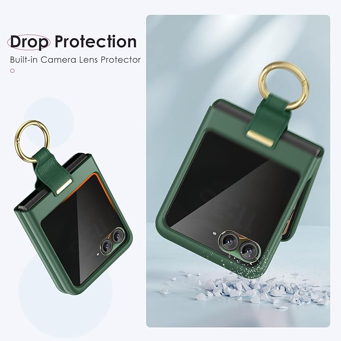 Maxdara for Motorola Razr 2026/2025/2024 Case with Ring [Not Fit Ultra or Plus], Moto Razr 2025/2024 Case with Built-in Privacy Screen Protector Slim Thin Cover, Green (Privacy Screen)