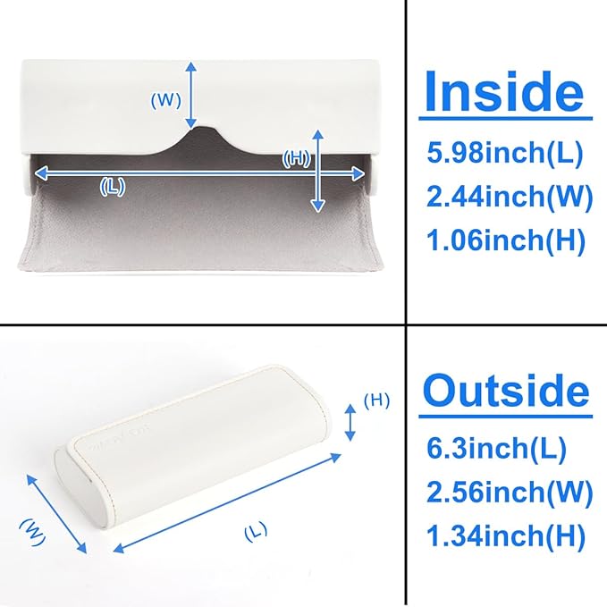 RayLove Hard Shell Glasses Case, Lightweight Leather Eyeglass Case, Travel-Friendly Sunglasses Protector for Men & Women