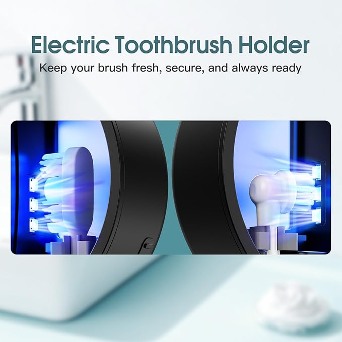 Upgraded Toothbrush Holders for Bathroom, Tooth Brush Holders Wall Mounted,Toothbrush Cleaner Organizer with LED Smart Screen,Cleaning and Drying Fits All Toothbrushes for Home & Travel