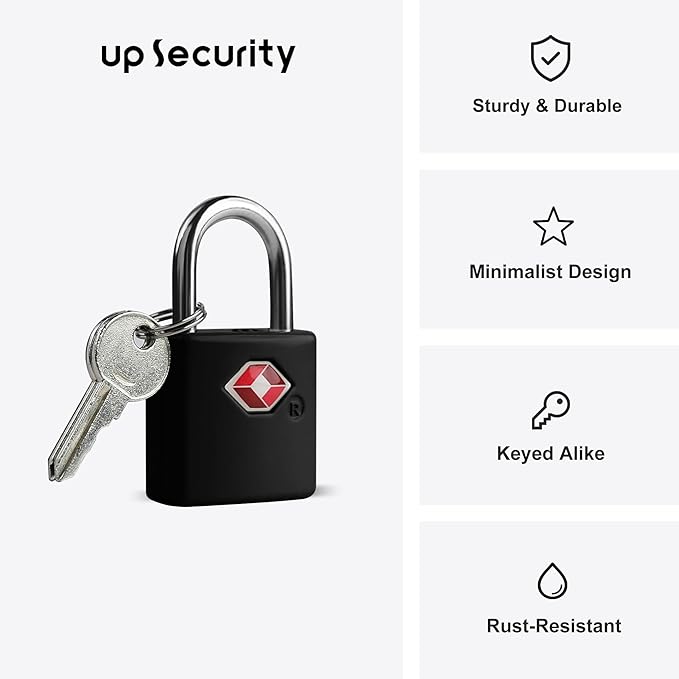 TSA Locks for Luggage with Keys, Luggage Locks TSA Approved 4 Pack, International Travel Essentials, Small Padlock with Key, Mini Padlock for Suitcase, Backpack