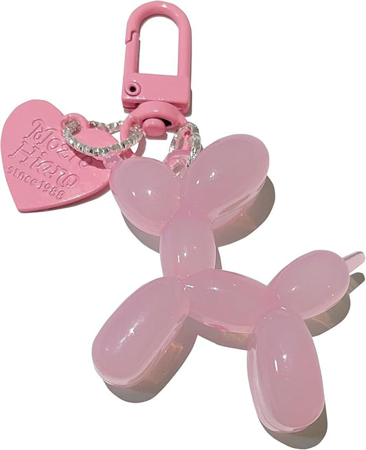 LAEKOU Jelly Balloon Dog Design Keychain for Women, Cute Girls Key Chain, Bag Charms Accessories for Car Purse Backpack